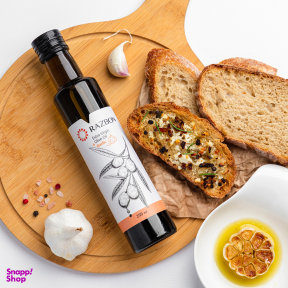 روغن زیتون فرابکر حاوی عصاره طبیعی سیر رزبن حجم 250 میلی لیتر