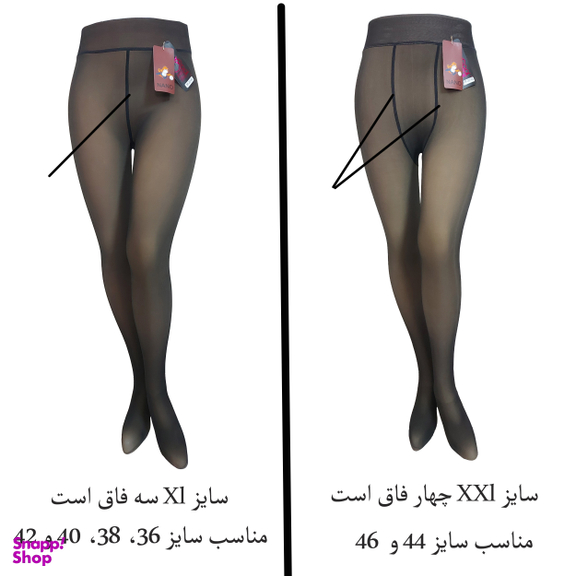 جوراب شلواری زنانه سه بعدی توکرکی نانو مدل rt رنگ مشکی