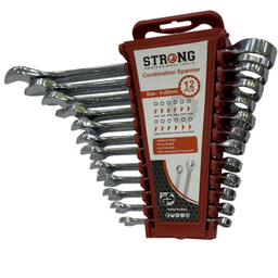 آچار یکسر تخت و یکسر رینگی استرانگ مدل SMT-STRONG-12PCS-22MM مجموعه 12 عددی