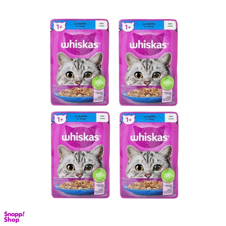 پوچ گربه ویسکاس با طعم ماهی تن وزن 85 گرم بسته 4 عددی