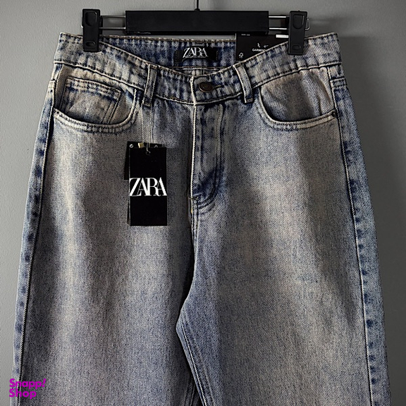 شلوار بگ مردانه طرح ZARA کد 3112 رنگ آبی خاکی