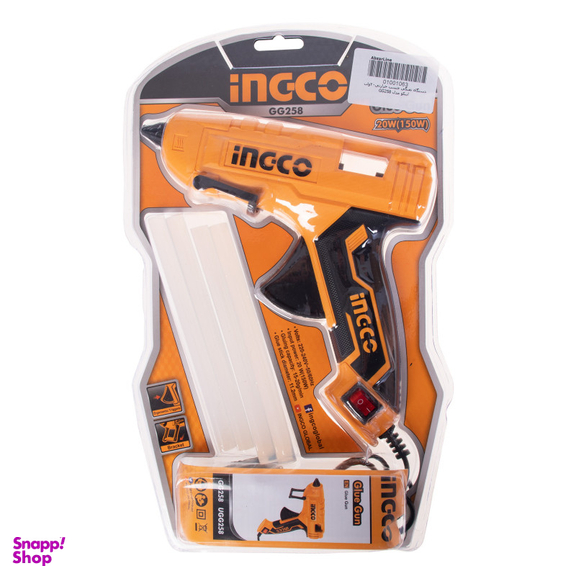 تفنگ چسب حرارتی اینکو مدل GG258 به همراه 4 عدد چسب