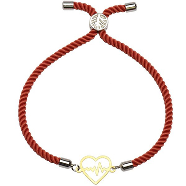 دستبند طلا 18 عیار زنانه کرابو طرح قلب و ضربان مدل Kr2160