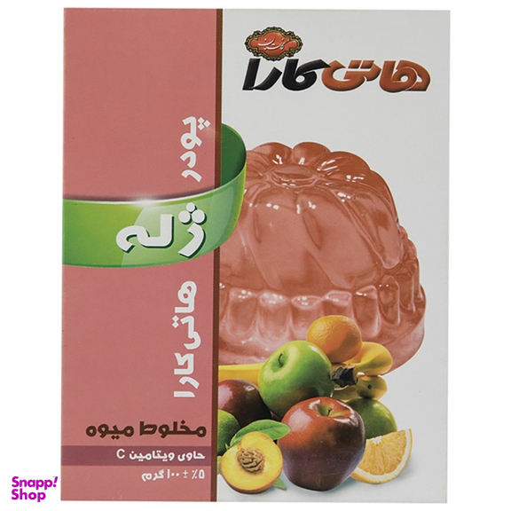 پودر ژله مخلوط میوه هاتی کارا وزن 100 گرم