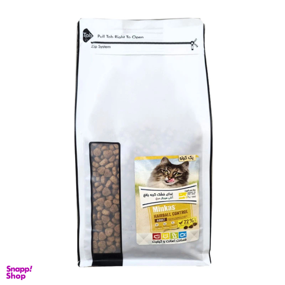 غذای خشک گربه شهر پت مدل Minkas Hairball وزن 1 کیلوگرم