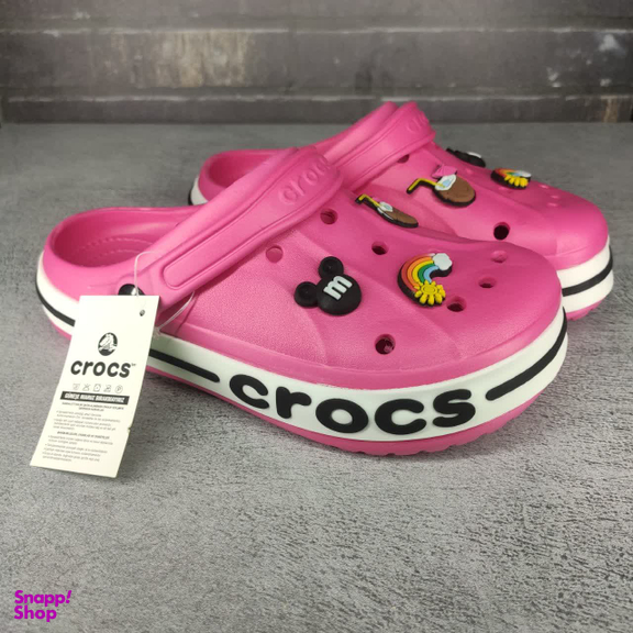 صندل زنانه طرح کراکس مدل پلاس رنگ سرخابی