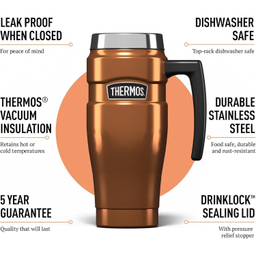 ماگ دسته دار ترموس مدل KING TUMBLER گنجایش 0.47 لیتر