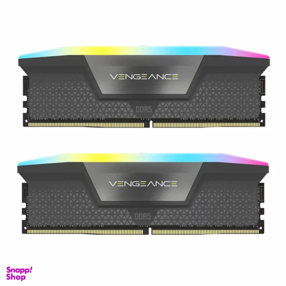 رم دسکتاپ DDR5 دو کاناله 5200 مگاهرتز CL40 کورسیر مدل VENGEANCE RGB ظرفیت 32 گیگابایت بسته 2 عددی