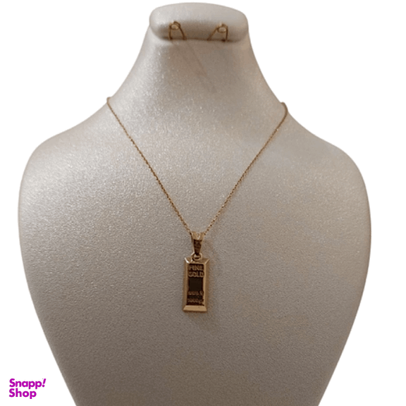 پلاک گردنبند طلا 18 عیار طرح شمش کد 00150