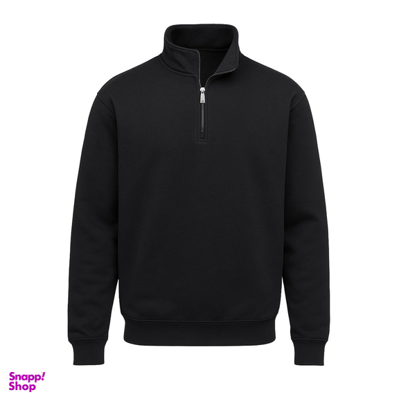 سویشرت نیم زیپ مردانه به رسم کد 80040 رنگ مشکی