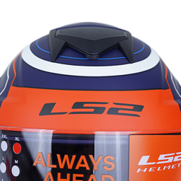 کلاه کاسکت فک متحرک ال اس تو مدل ls2 of345-5 رنگ آبی نارنجی به همراه کاور