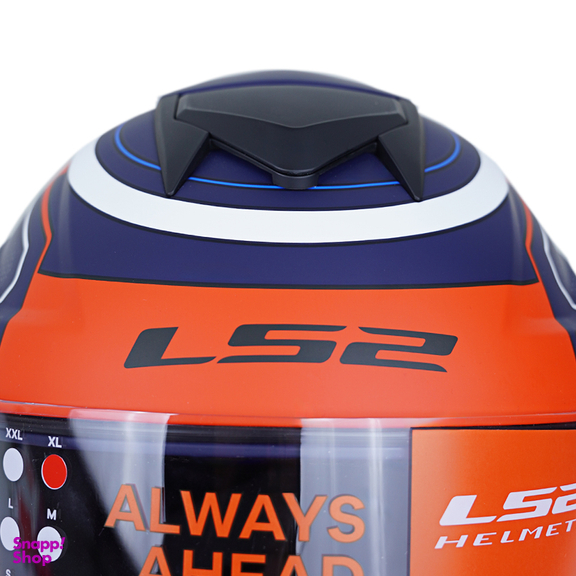 کلاه کاسکت فک متحرک ال اس تو مدل ls2 of345-5 رنگ آبی نارنجی به همراه کاور