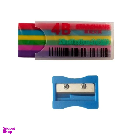 پاک کن مدل عطری طرح رنگین کمان به همراه تراش