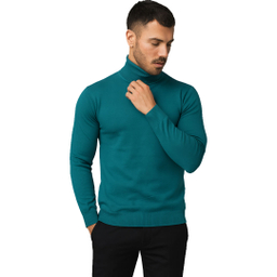 پلیور مردانه یقه اسکی مدل SBZ-E-B2 رنگ سبز آبی