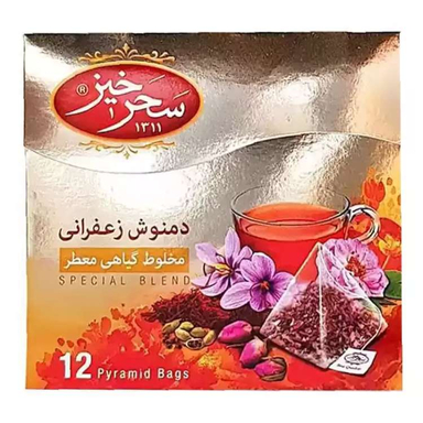 دمنوش زعفرانی سحرخیز بسته 12 عددی