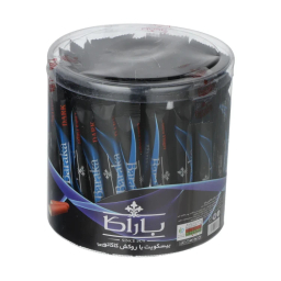 بیسکوئیت شکوکراکر با روکش کاکائویی تلخ باراکا وزن 250 گرم بسته 80 عددی