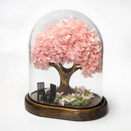 باکس درختچه گل هورتانزیا جاودان مدل آدونیس رز رنگ صورتی