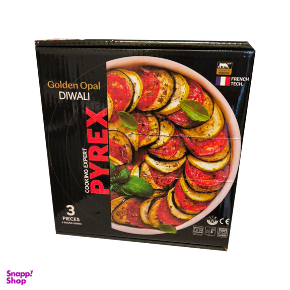 ظرف پخت گلدن اپال مدل PYREX مجموعه 3 عددی