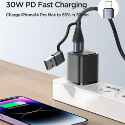 کابل تبدیل USB/USB-C به لایتنینگ/USB-C جوی روم مدل SA37-2T2 طول 1.2 متر
