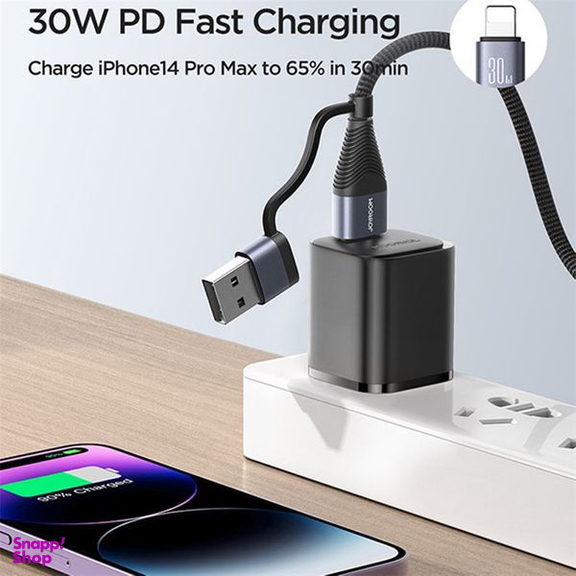 کابل تبدیل USB/USB-C به لایتنینگ/USB-C جوی روم مدل SA37-2T2 طول 1.2 متر