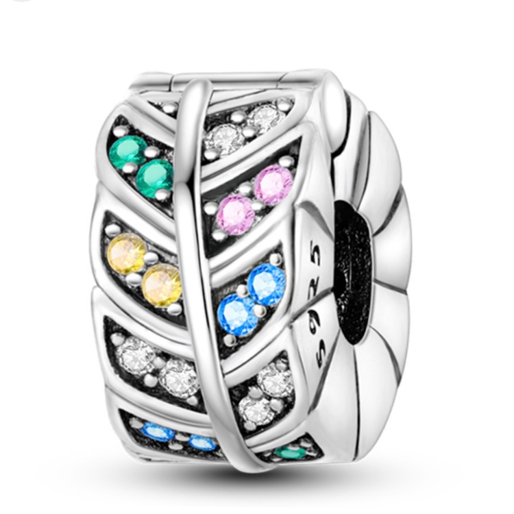 آویز نقره زنانه پاندورا مدل Heart love leaves clip 65277