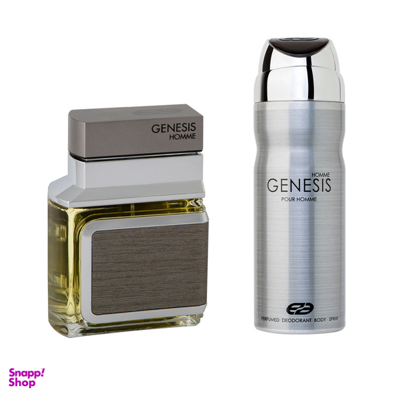 ادو تویلت مردانه عماد آرا مدل جنسیس حجم 100 میلی لیتر به همراه اسپری خوشبو کننده بدن مردانه عماد آرا