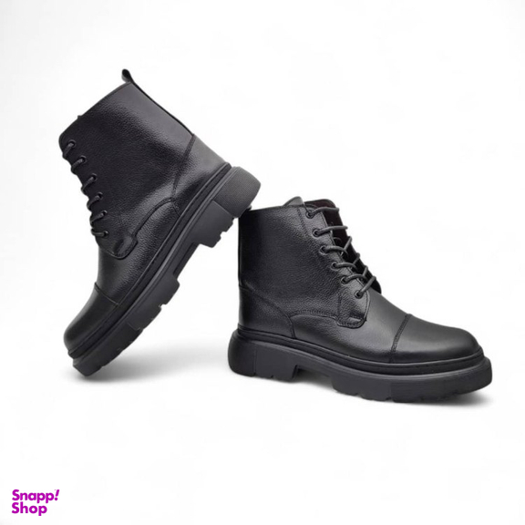 نیم بوت طبی مردانه چرم ریباری مدل Z27 رنگ مشکی