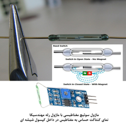 کیت آموزش الکترونیک مهندسیکا مدل ماژول حسگر سوئیچ مغناطیسی Reed-011