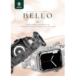 بند فلزی اپل واچ گرین لاین مدل Bello Jeweled Metal Band مناسب اپل واچ سایز 38 و 40 و 41 میلی متر