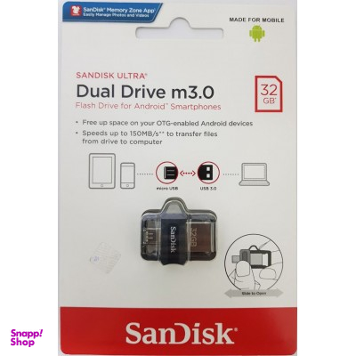 فلش مموری سن دیسک مدل Ultra Dual Drive M3.0 ظرفیت 32 گیگابایت