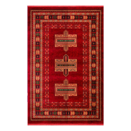 فرش ماشینی بزرگمهر طرح بلوچی لاکی 700 شانه کد 78105 رنگ شرابی