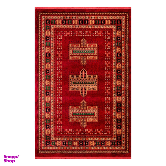 فرش ماشینی بزرگمهر طرح بلوچی لاکی 700 شانه کد 78105 رنگ شرابی