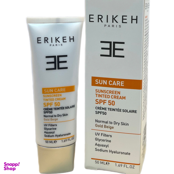 کرم ضد آفتاب اریکه مدل spf50 مناسب پوست نرمال و خشک رنگ گلد بژ حجم 50 میلی لیتر