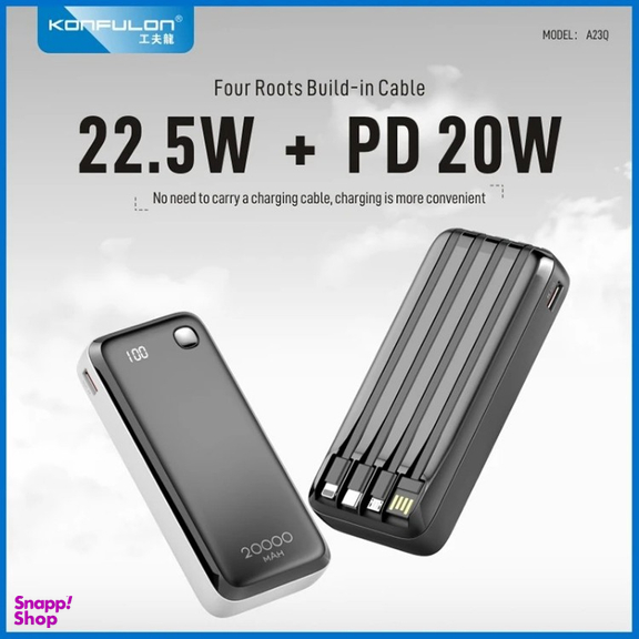 پاوربانک کانفلون مدل A23Q ظرفیت 20000 میلی آمپر ساعت