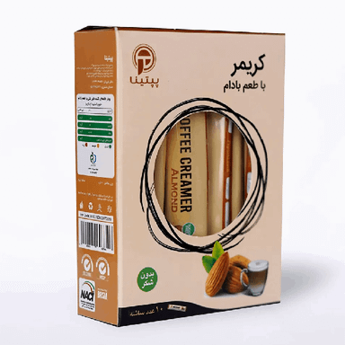 کریمر با شیرین کننده بدون شکر با طعم بادام پپتینا وزن 80 گرم بسته 10 عددی