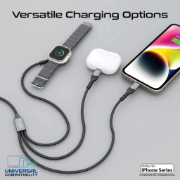 کابل شارژر و دیتا چند منظوره پرومیت مدل ICHARGE-TRIO طول 1 متر