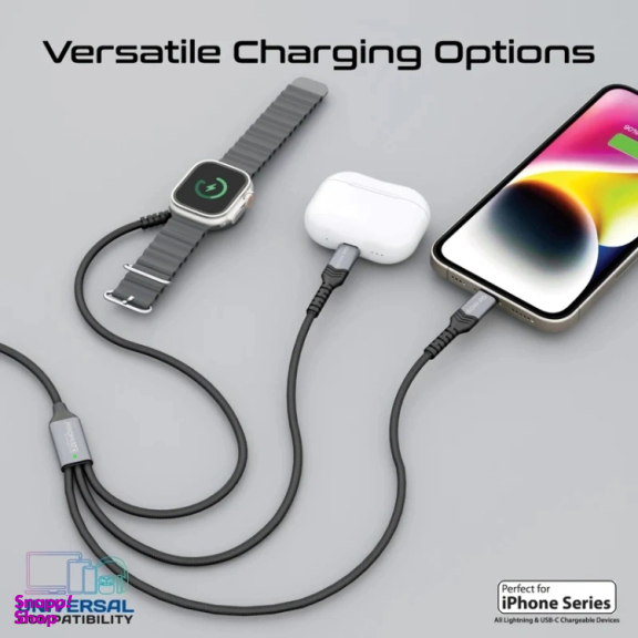 کابل شارژر و دیتا چند منظوره پرومیت مدل ICHARGE-TRIO طول 1 متر