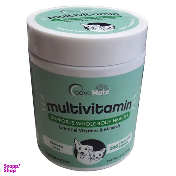 قرص مکمل سگ و گربه ادوامیت مدل ویتامین و مواد معدنی کد TBZ01 بسته 200 عددی