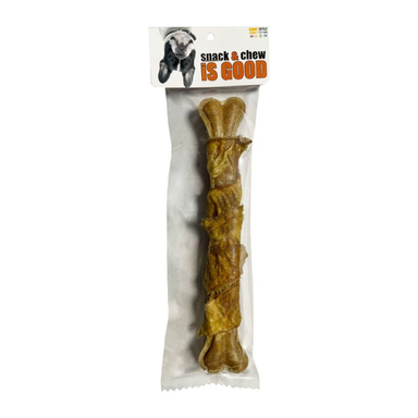 تشویقی سگ شهرپت مدل ایزگود استخوان دورپیچ سیرابی وزن 140 گرم