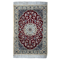 فرش دستبافت طرح نائین کل ابریشم