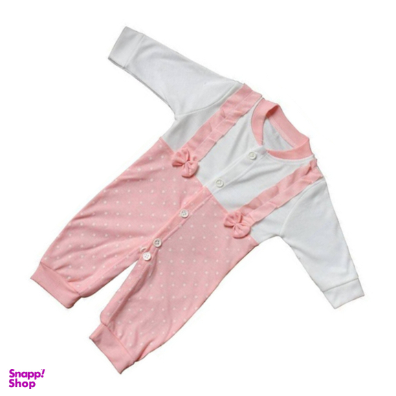 ست سرهمی و کلاه نوزاد مدل aramiss کد 1 رنگ صورتی