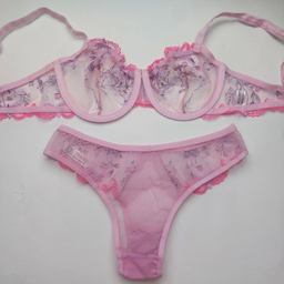 ست شورت و سوتین زنانه نوشه پوش مدل فنردار توری کد 88827 رنگ یاسی