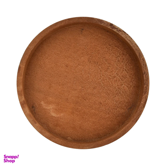 سینی چوبی مدل پایه دار طرح گرد مجموعه 5 عددی