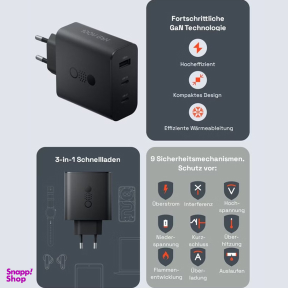 شارژر دیواری 100 وات سه پورت ناتینگ مدل C349