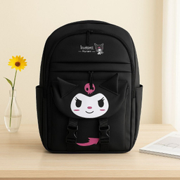 کوله پشتی دخترانه طرح فانتزی صورت کرومی دوقفل کد r0028