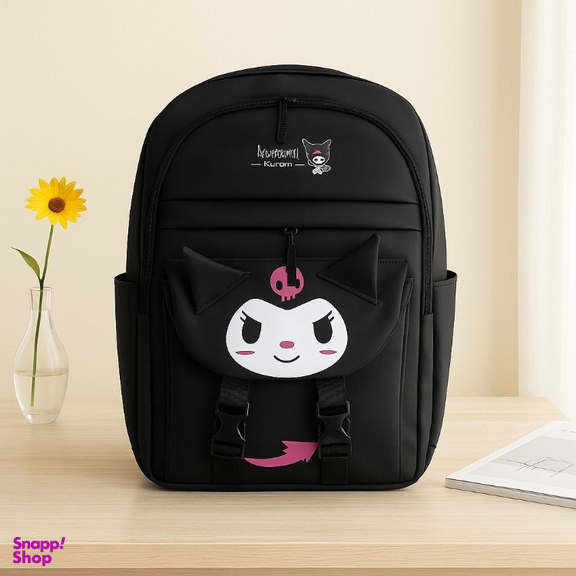 کوله پشتی دخترانه طرح فانتزی صورت کرومی دوقفل کد r0028