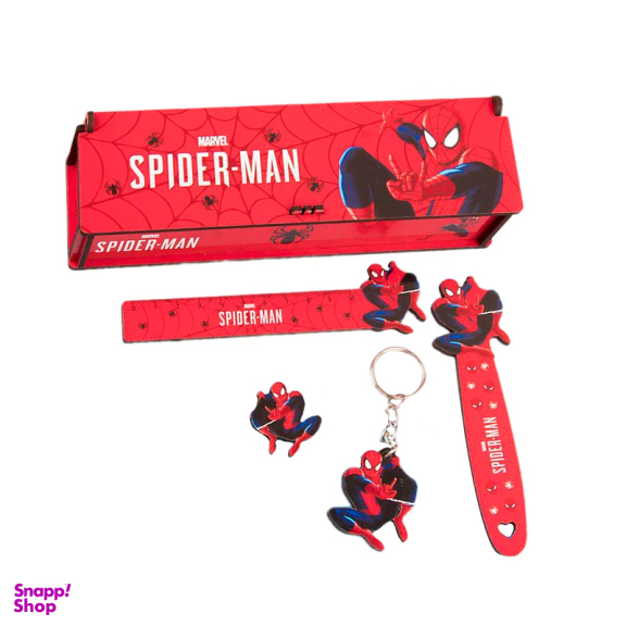 بسته لوازم تحریر مدل مرد عنکبوتی مجموعه 5 عددی