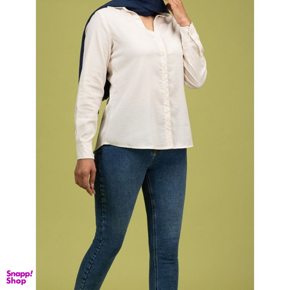 شومیز زنانه برنس مدل پریناز رنگ کرم