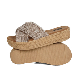 دمپایی زنانه نیکتا مدل فروغ رنگ نسکافه ای