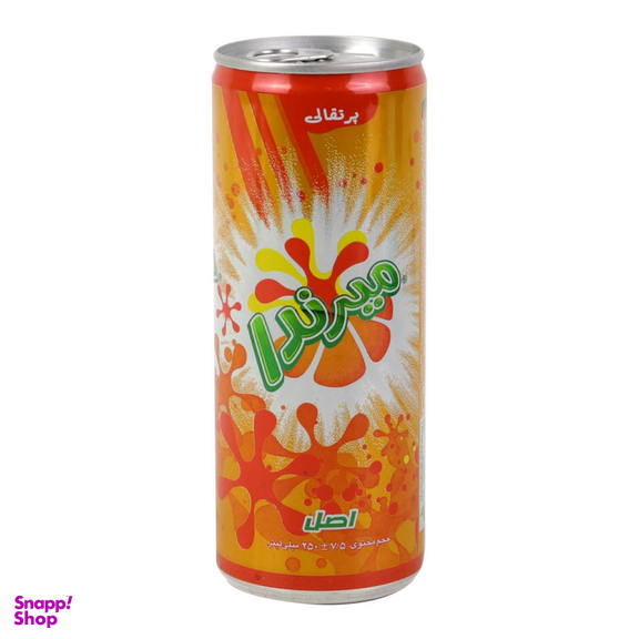 نوشابه قوطی میرندا حجم ۲۵۰ میلی لیتر بسته 6 عددی